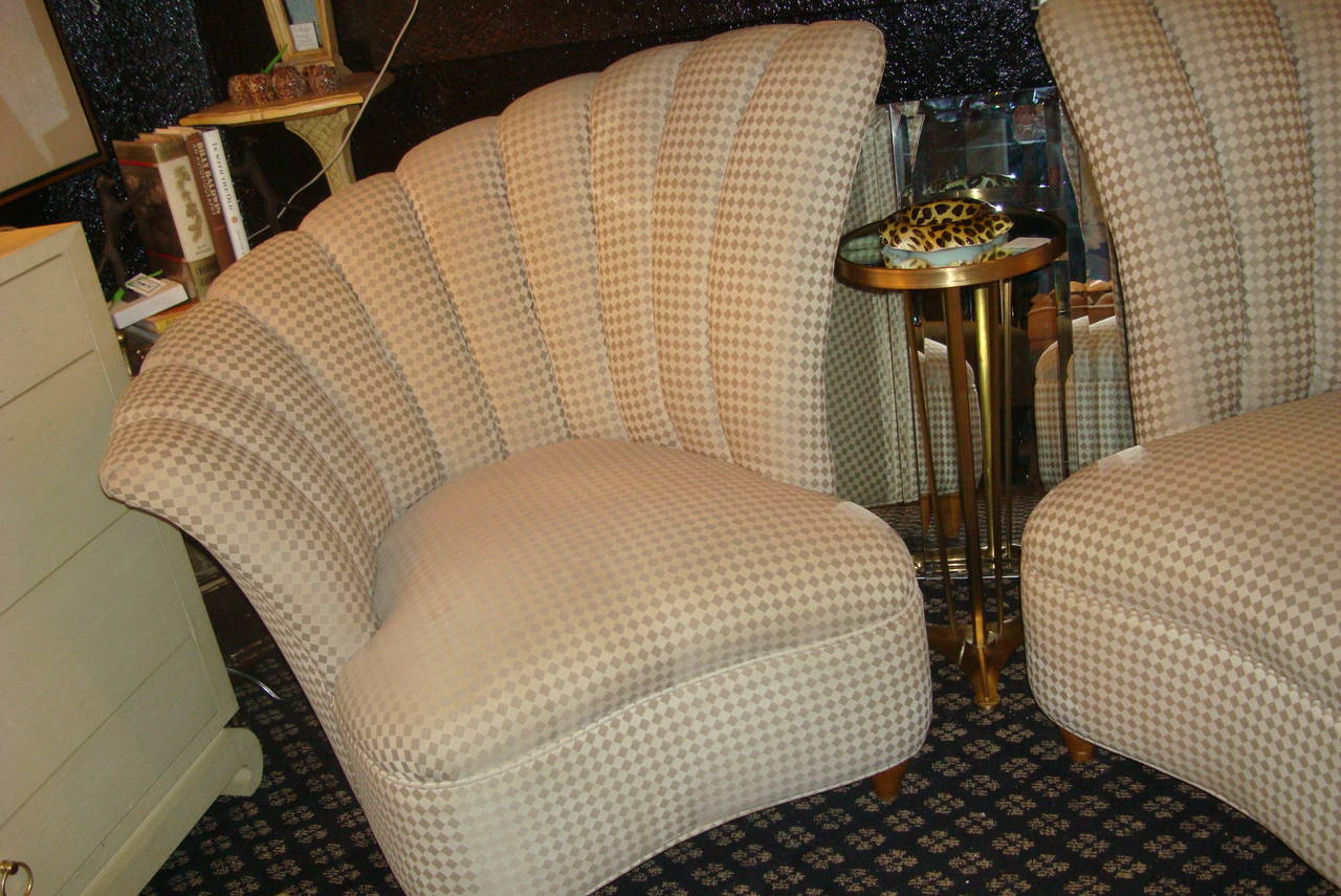 Hollywood Fan Back Upholstered Chairs For Sale at 1stDibs