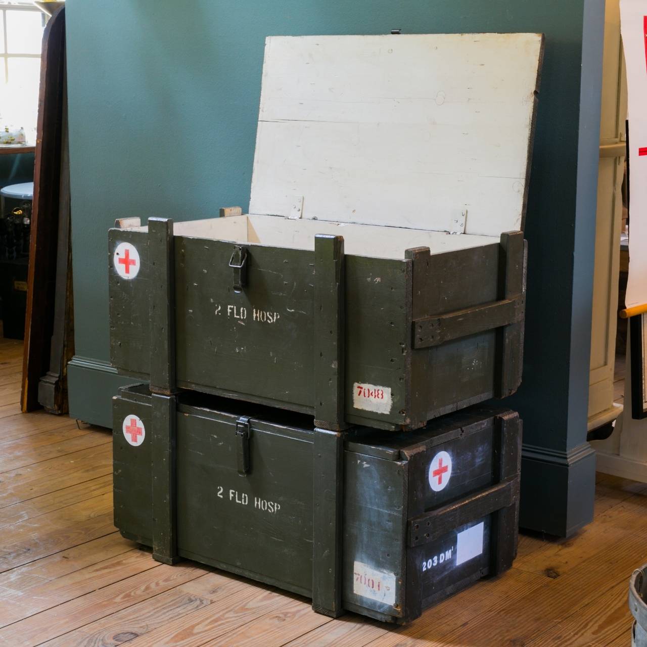 Wooden World War II Supply Boxes at 1stDibs
