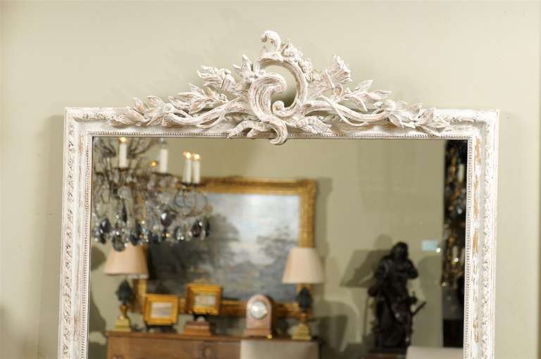 Mercury Glass Mirror with Carved Frame at 1stdibs