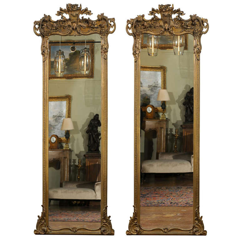 Pair of Ornate Pier Mirrors at 1stDibs