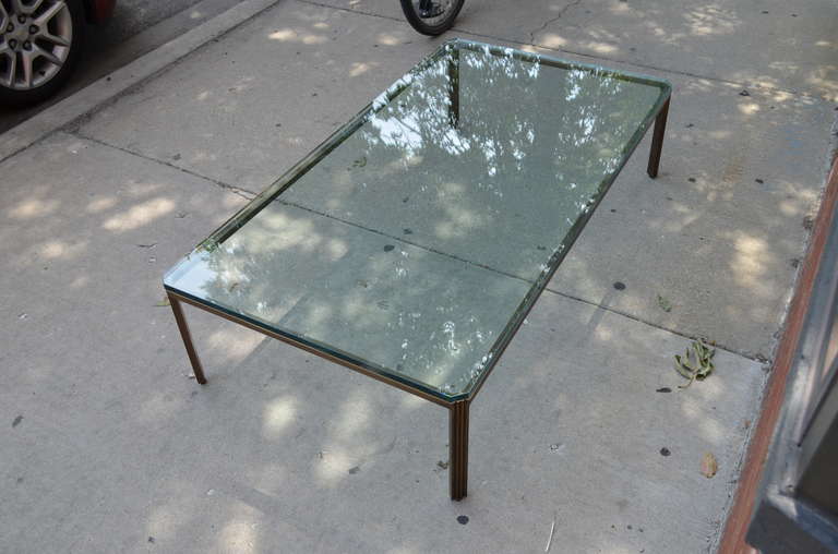 Bronze and Glass Modern Coffee Table at 1stDibs