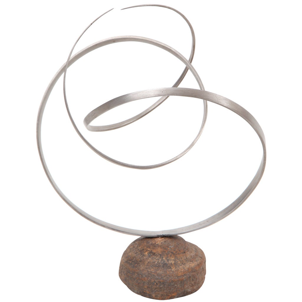 Steel and Stone Sculpture For Sale at 1stDibs