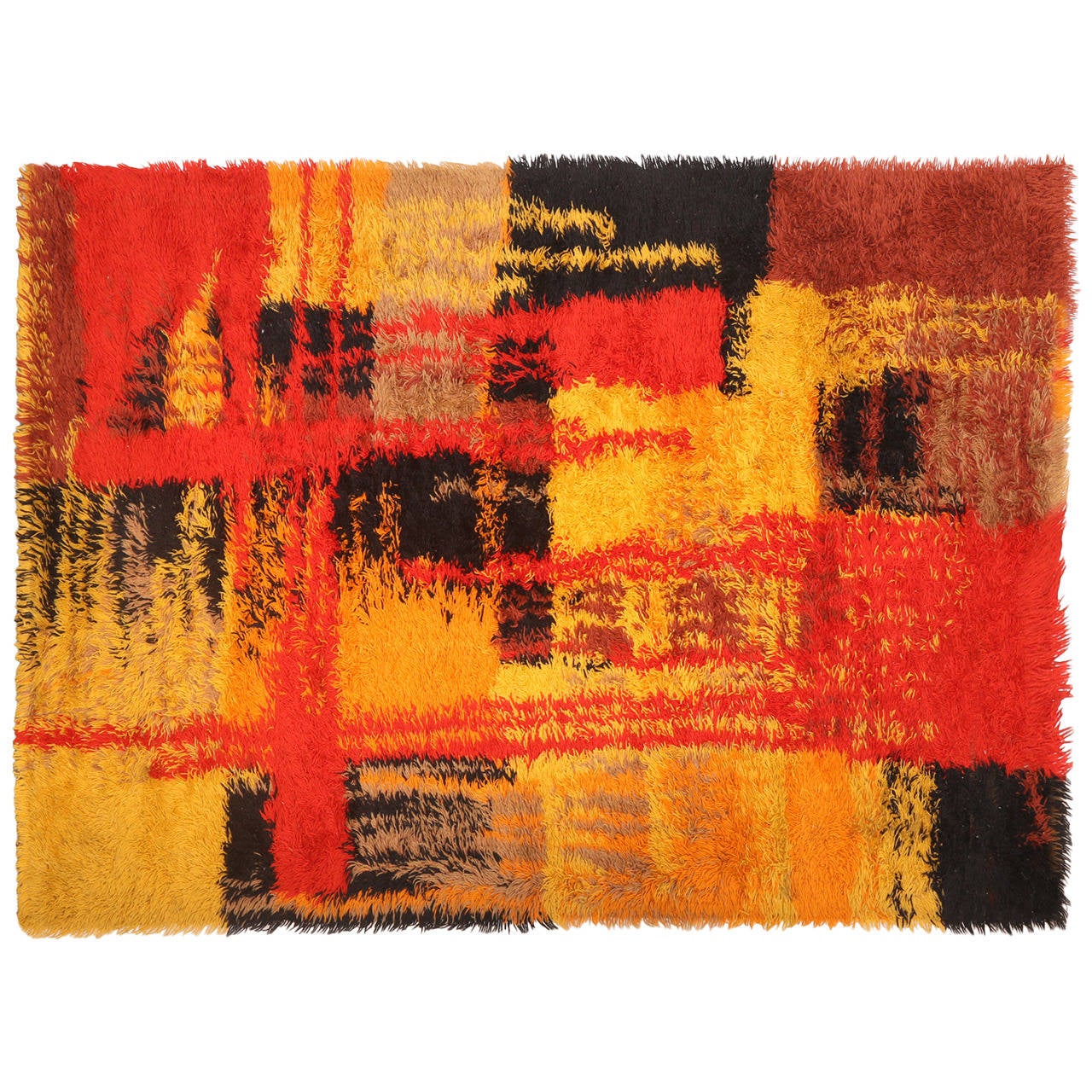 LargeScale Swedish Rya Rug For Sale at 1stDibs