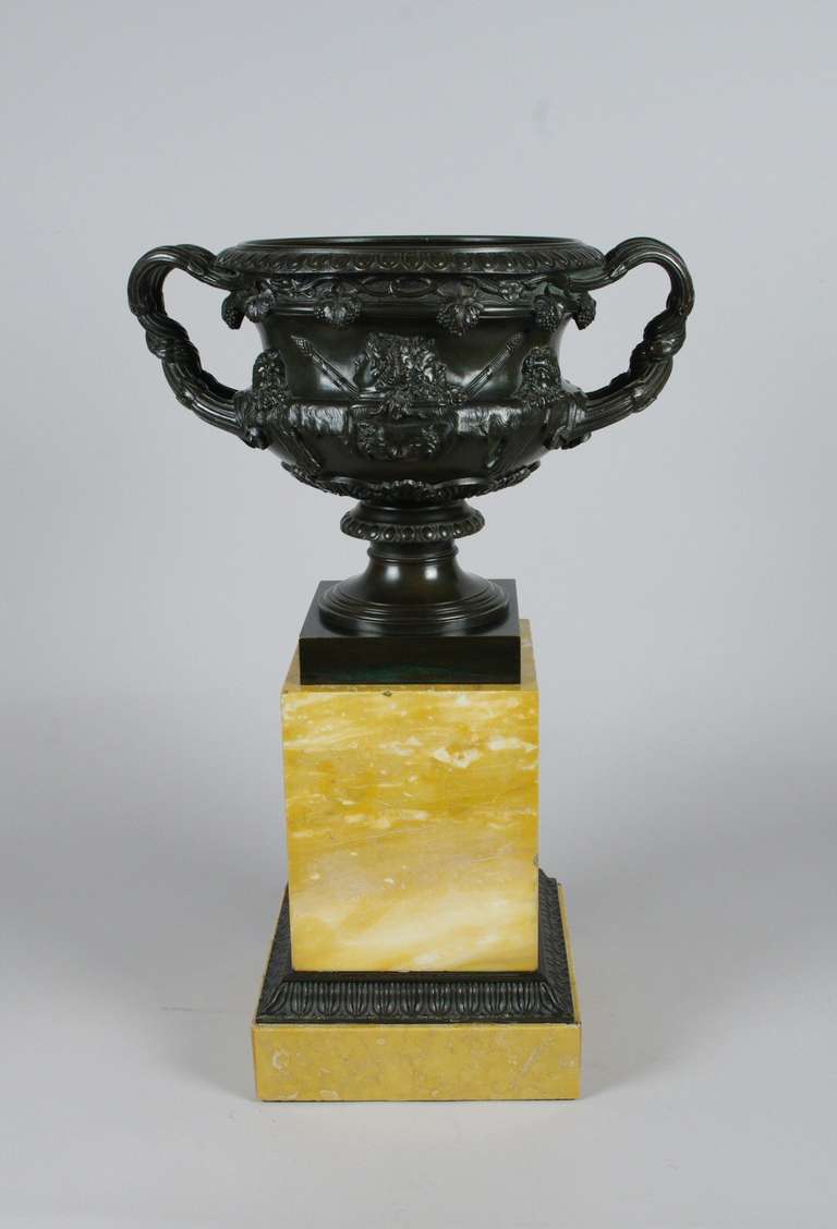 Fine Bronze and Sienna Marble Warwick Vase For Sale at 1stDibs