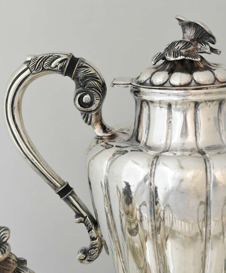 Handmade Mexican Sterling Silver, ThreePiece Tea Set with Tray, 1950 at 1stdibs