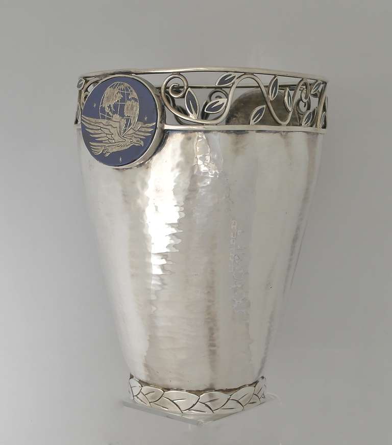 Emilia Castillo Hammered Silverplate Wine Cooler 1990 at 1stDibs