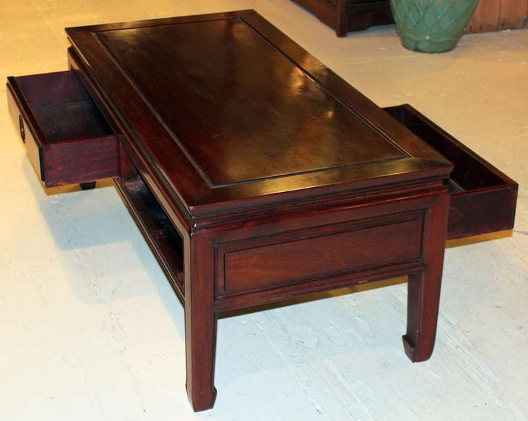 Vintage Chinese Hardwood Rosewood Coffee Low Long Table at 1stdibs