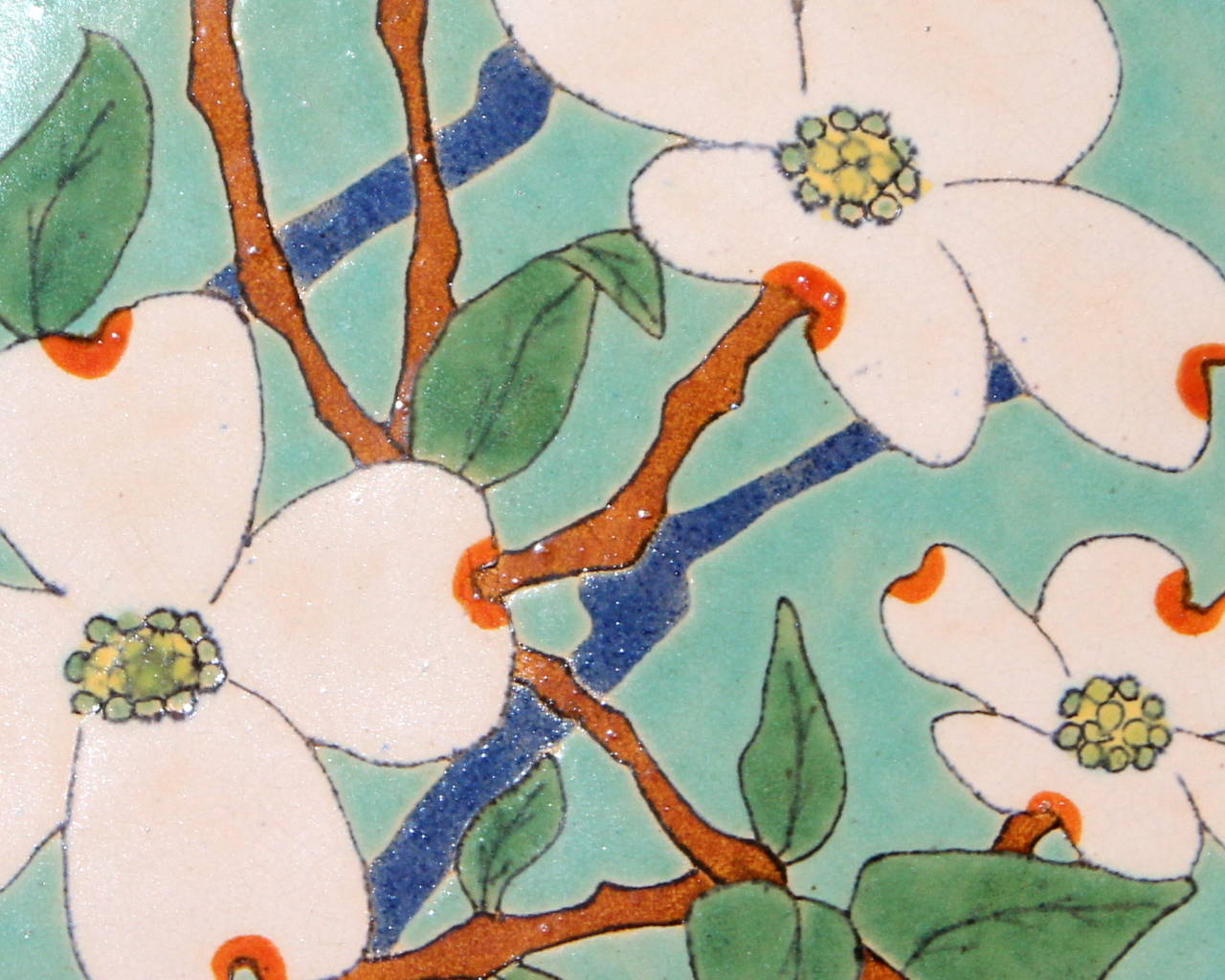 Large San Jose Mission Art Pottery Bowl Charger, San Antonio Texas at