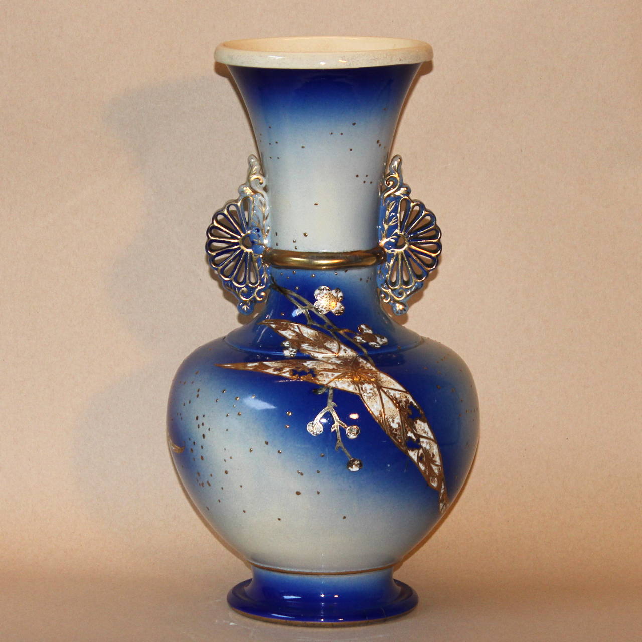 Antique Japanese Kinkozan Satsuma Studio Art Deco Pottery Vase at