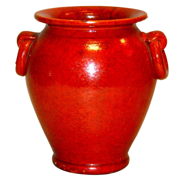 Vintage Chrome Red North Carolina Art Pottery Vase at 1stDibs