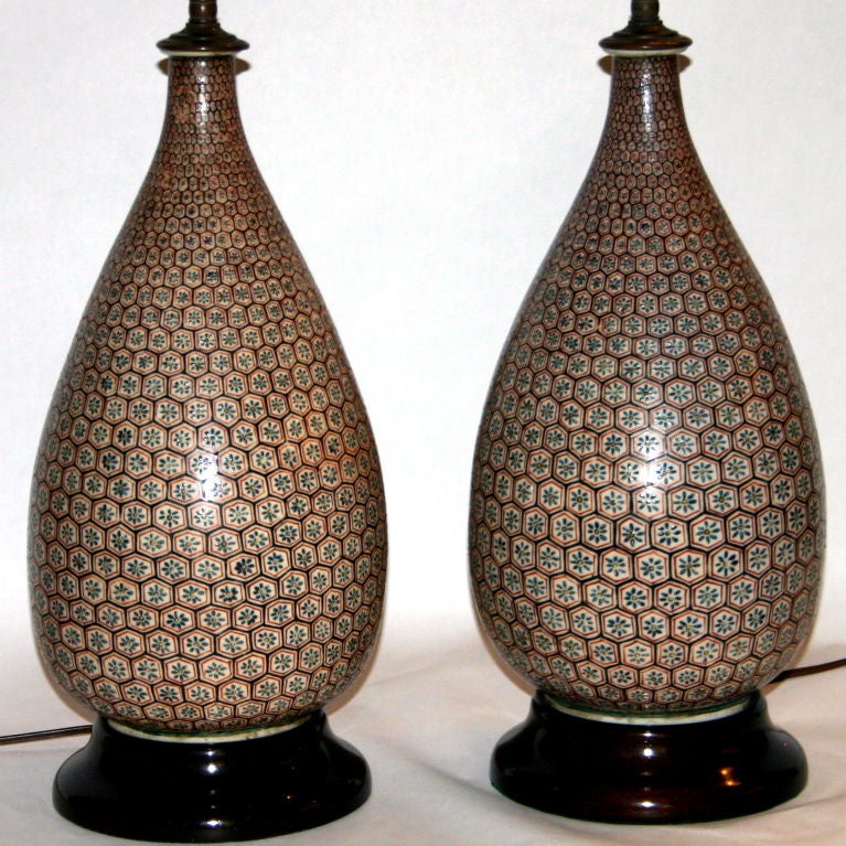 Pair Antique Kutani Lamps at 1stDibs