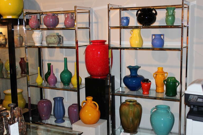 Antique Kyoto Pottery Vase with Applied Chrysanthemums For Sale at 1stDibs