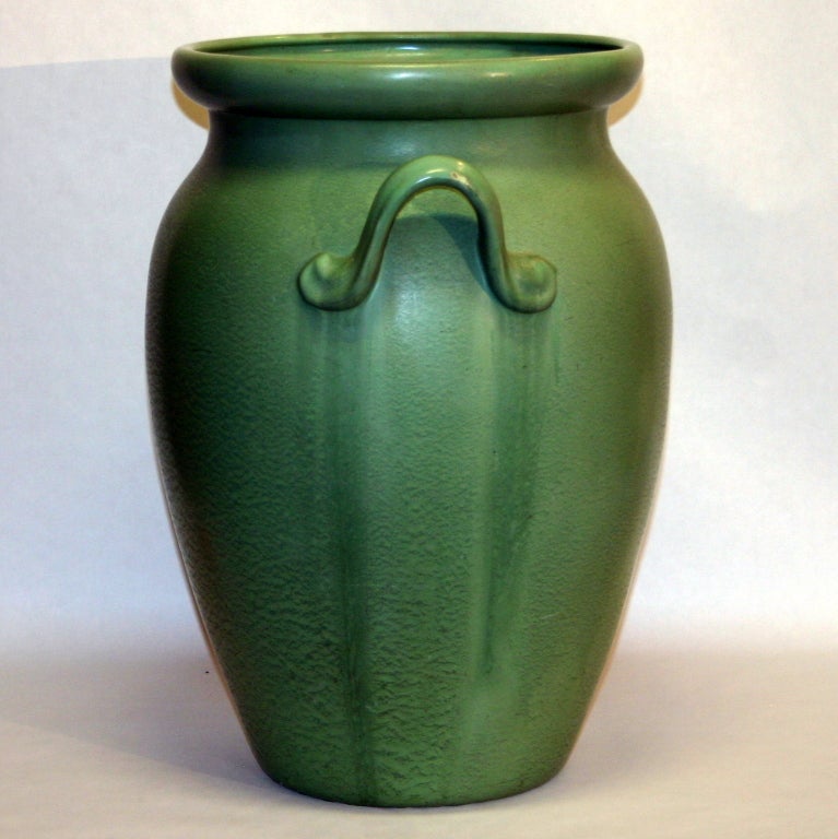 Huge Stangl Vase Rutile Green Glaze at 1stdibs