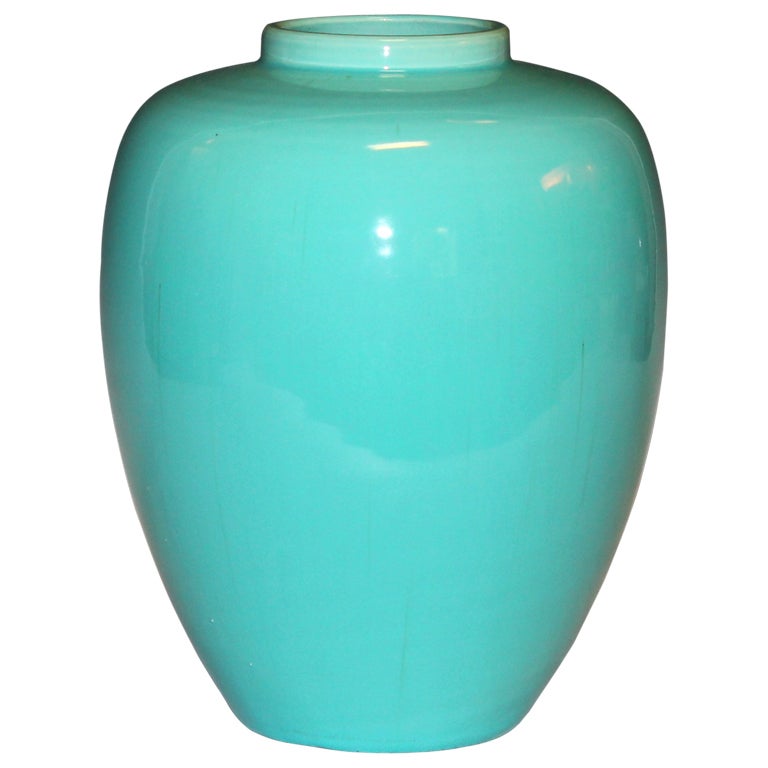 Awaji Ginger Jar in Sky Blue Glaze at 1stDibs