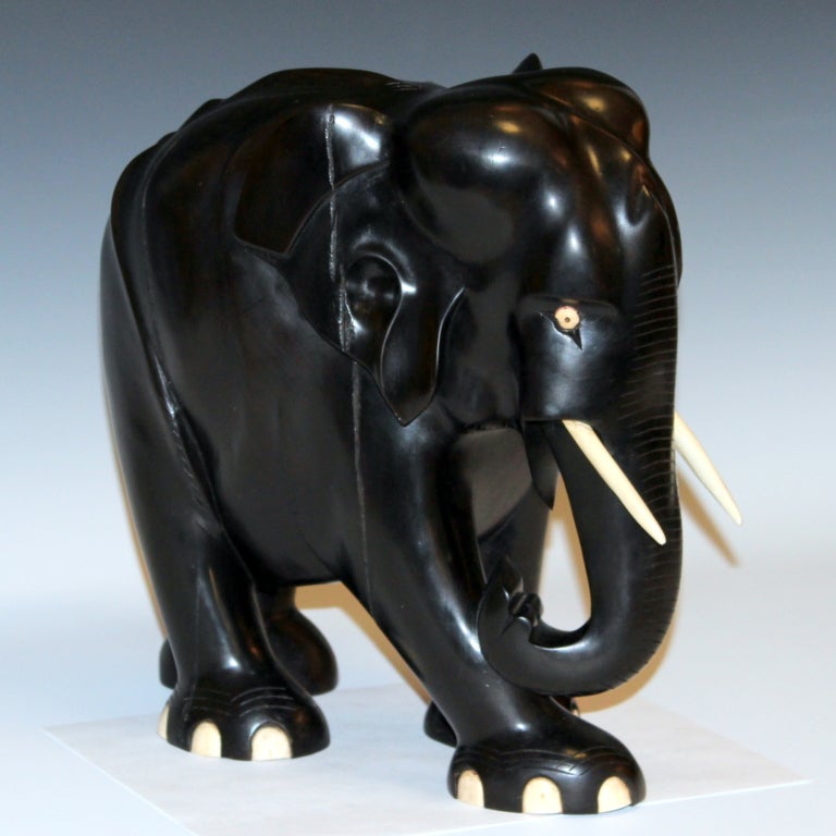 Large Carved Ebony Wood Elephant at 1stDibs ebony elephant, ebony