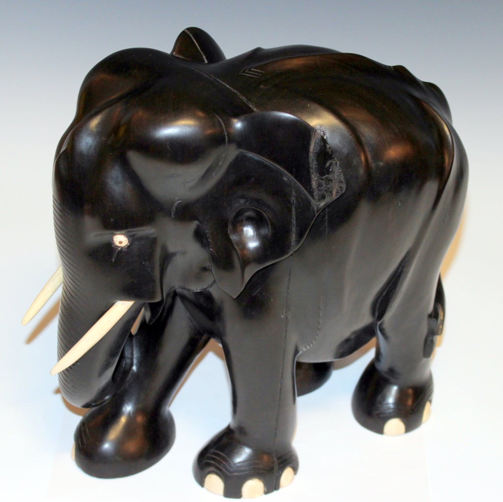 Large Carved Ebony Wood Elephant at 1stDibs ebony elephant, ebony