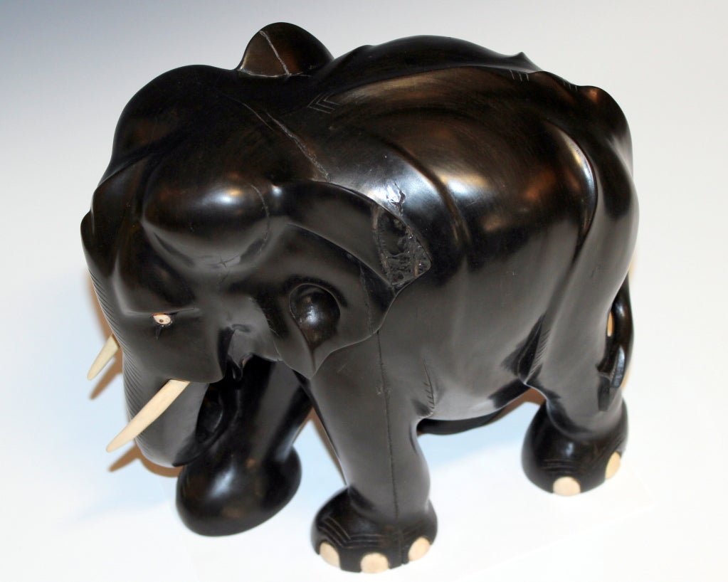 Large Carved Ebony Wood Elephant at 1stDibs ebony elephant, ebony