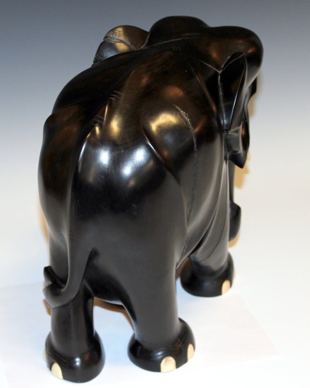 Large Carved Ebony Wood Elephant at 1stDibs ebony elephant, ebony