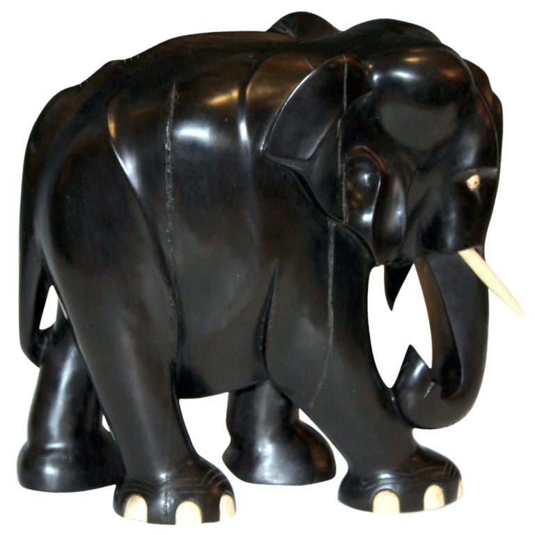 Large Carved Ebony Wood Elephant at 1stDibs ebony elephant, ebony