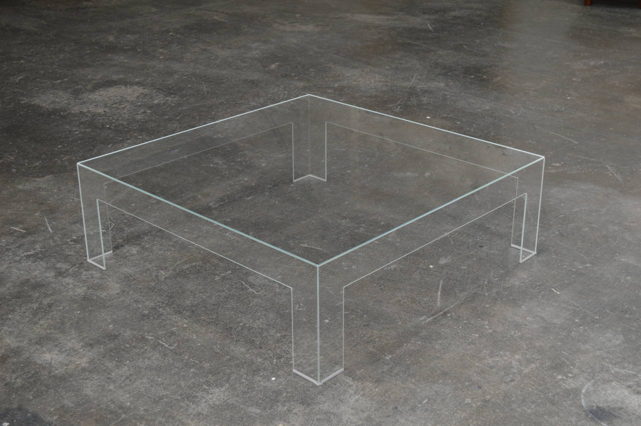 Modern Square Lucite Ghost Coffee Table at 1stdibs