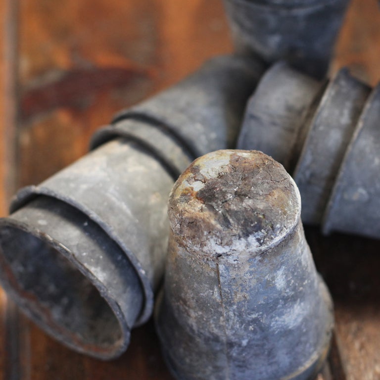 Set of Four Vintage English Zinc Pots, c. 1940 at 1stDibs