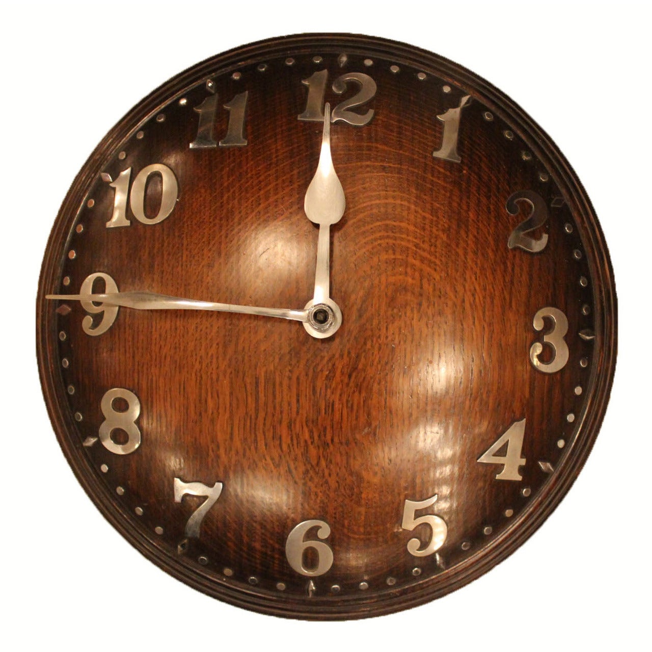Heal's Wall Clock of Oak and Chrome at 1stDibs