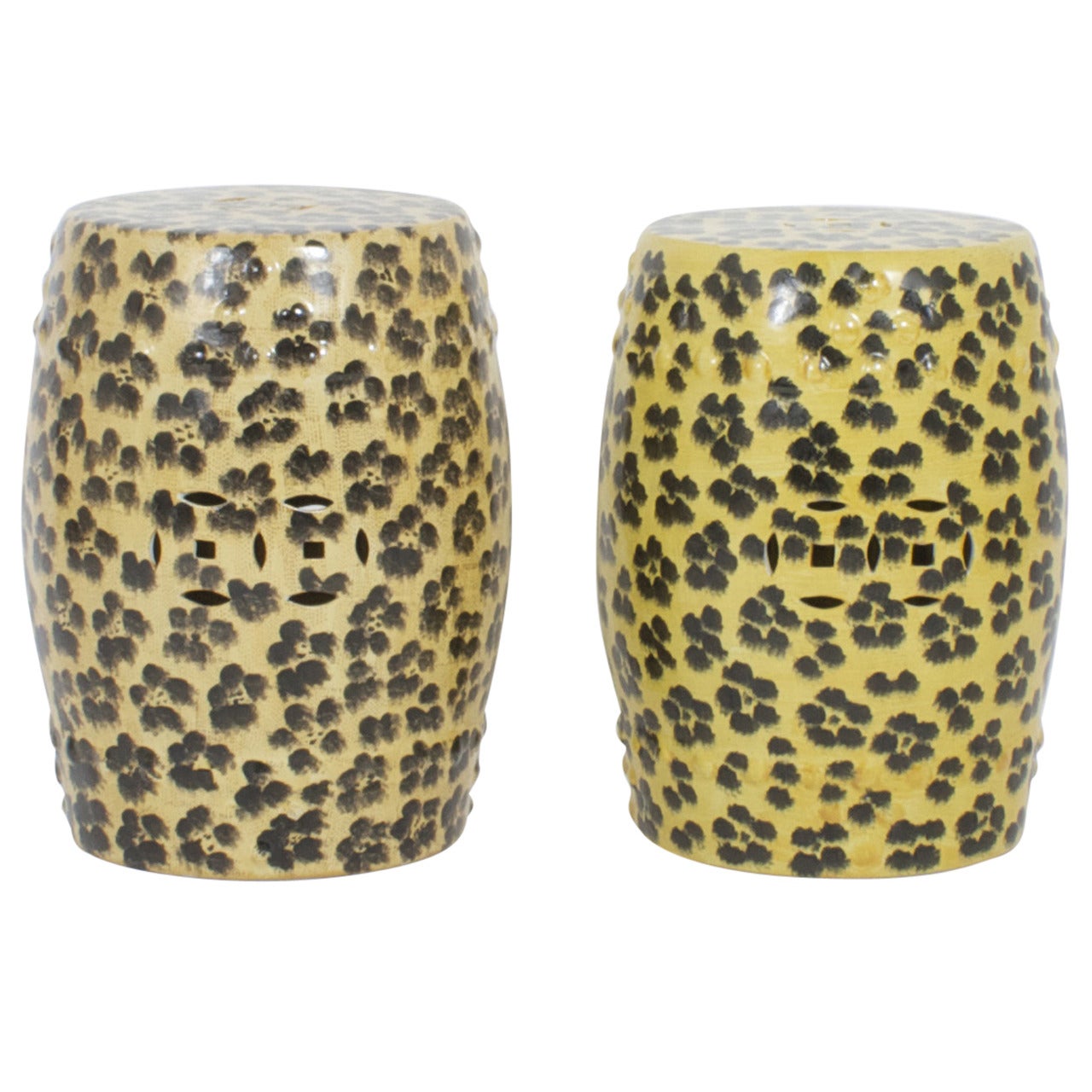 Pair of Leopard Print Garden Seats at 1stDibs
