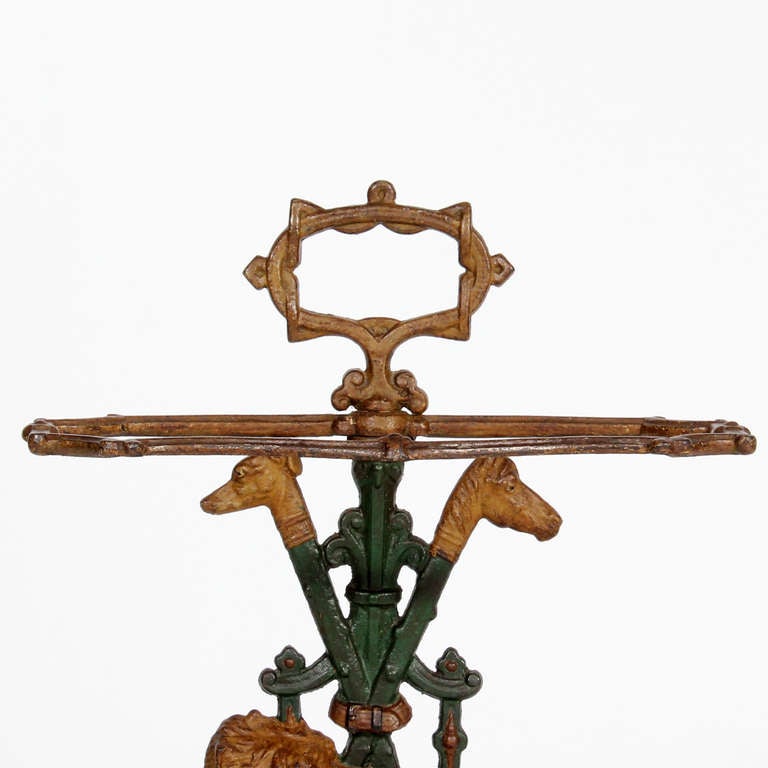 Cast Iron Terrier Dog Umbrella Stand in Old Paint at 1stdibs