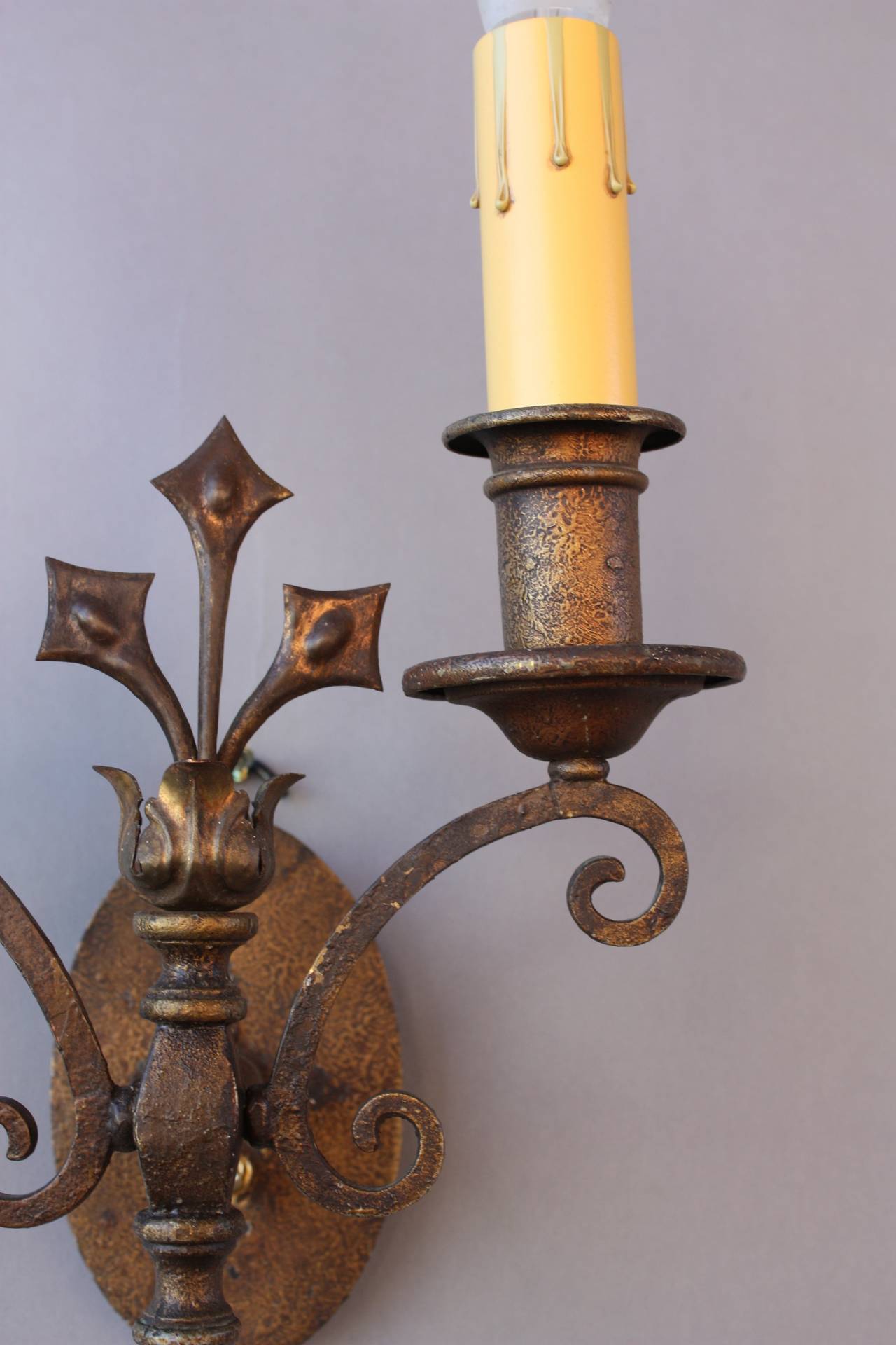 Pair of Outstanding Spanish Revival Sconces at 1stDibs