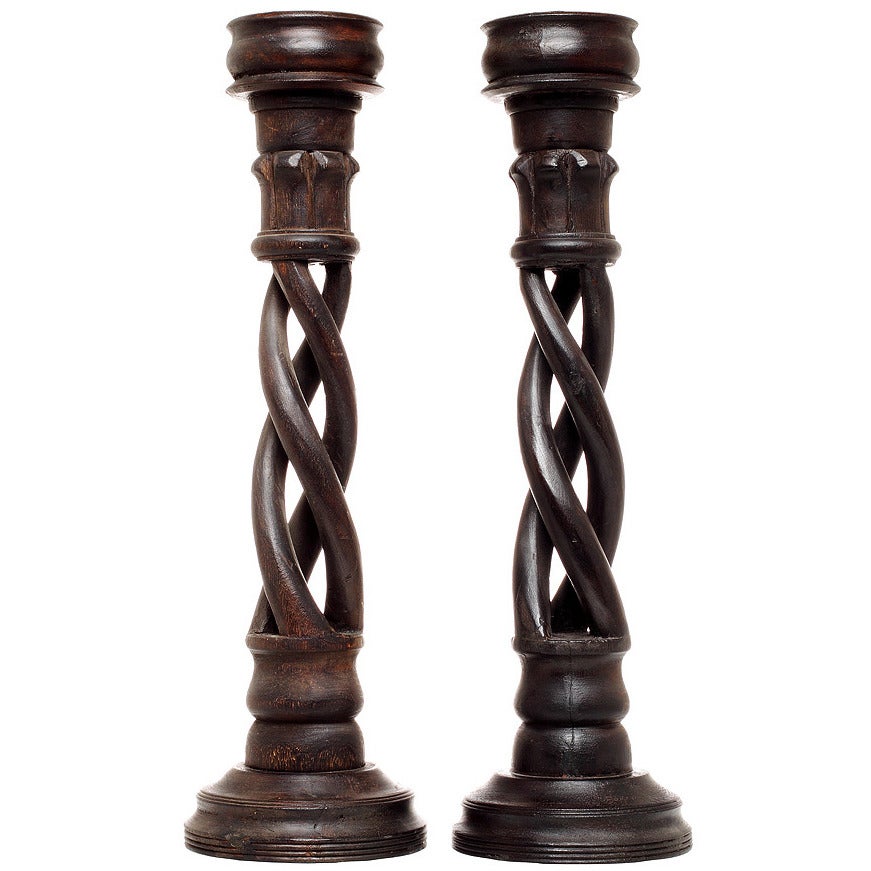 Pair of Vintage Indian Candleholders at 1stDibs