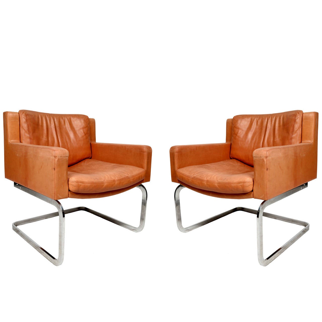 Swedish Chrome and Leather Chairs at 1stdibs