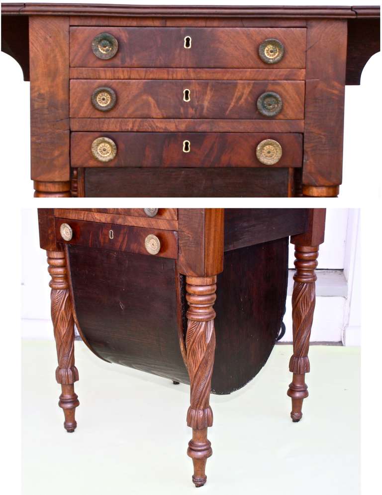 Boston Classical DropLeaf Sewing Table For Sale at 1stDibs drop leaf