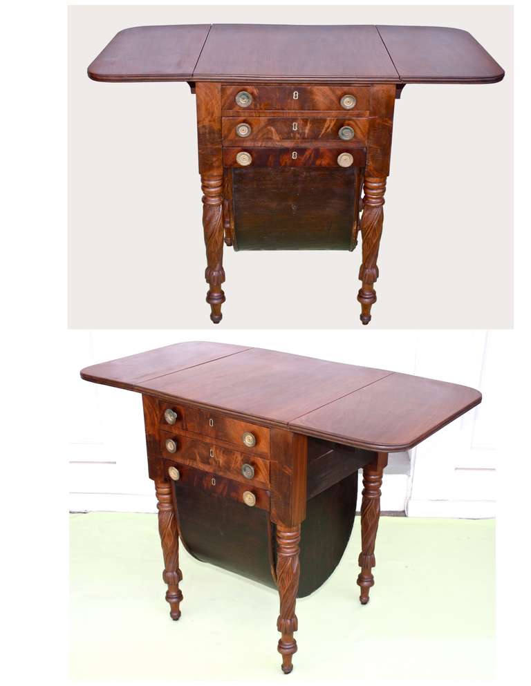 Boston Classical DropLeaf Sewing Table For Sale at 1stDibs drop leaf
