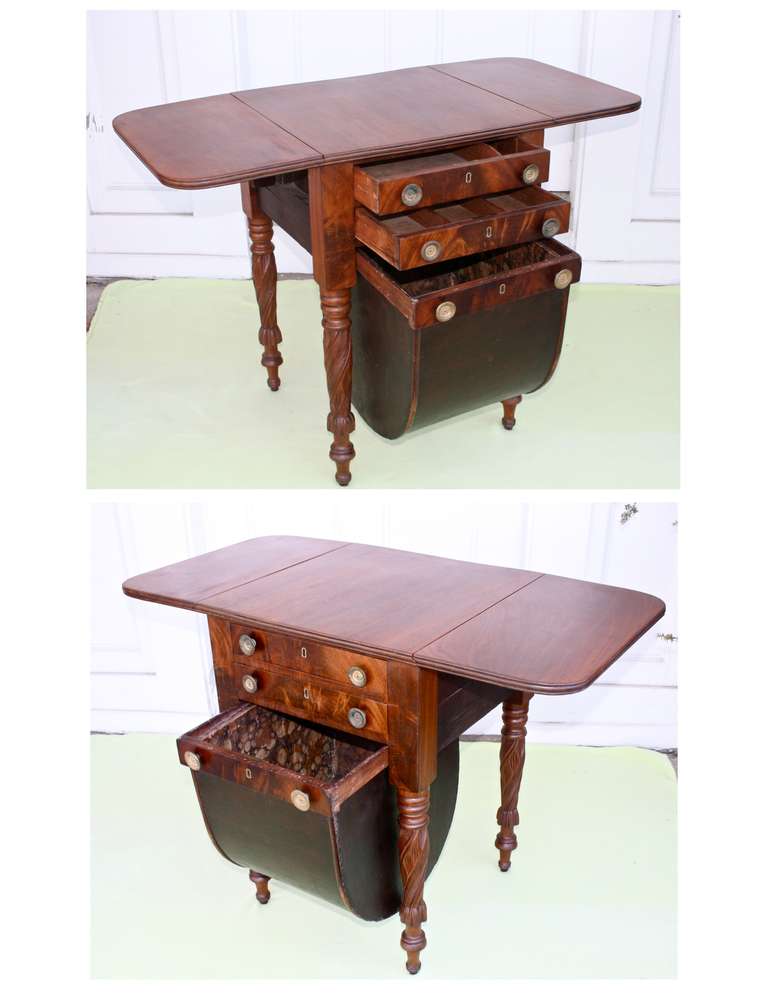Boston Classical DropLeaf Sewing Table For Sale at 1stDibs drop leaf