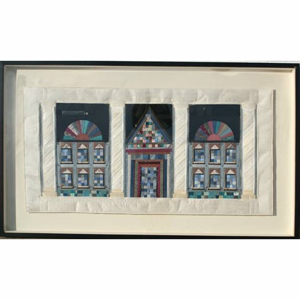 Lucinda Carlstrom Large Framed Architectural Fabric Art For Sale at