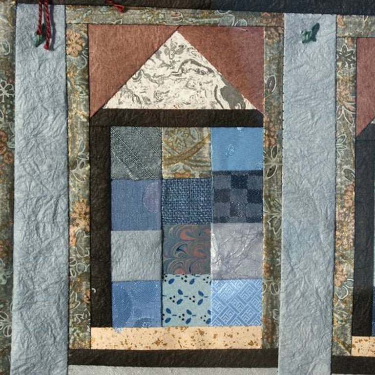 Lucinda Carlstrom Large Framed Architectural Fabric Art For Sale at