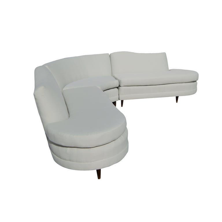 Mid Century Kroehler Three Piece Sectional at 1stDibs