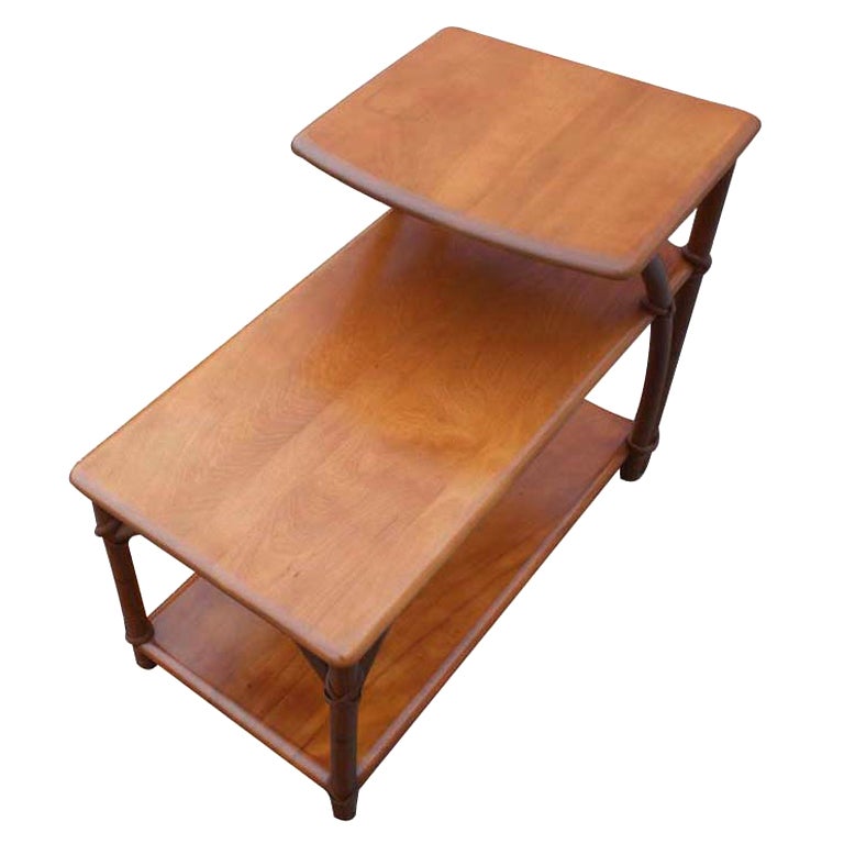 Heywood Wakefield Rattan Three Tier Side End Table at 1stDibs heywood wakefield rattan table