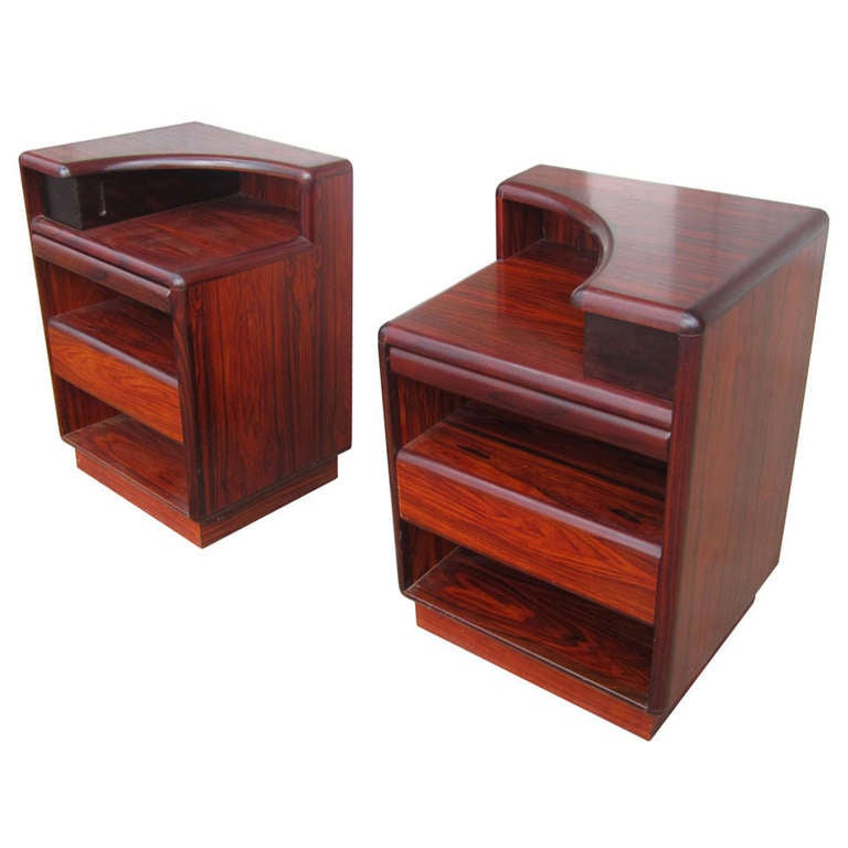 Pair of Vintage Danish Rosewood Nightstands for Brouer Mobelfabrik at