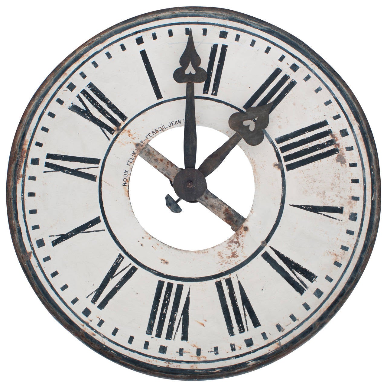 Large Clock Face with Original Hands at 1stdibs
