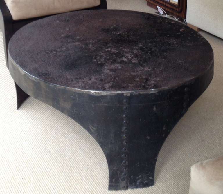 Round Industrial Style Coffee Table at 1stDibs round industrial