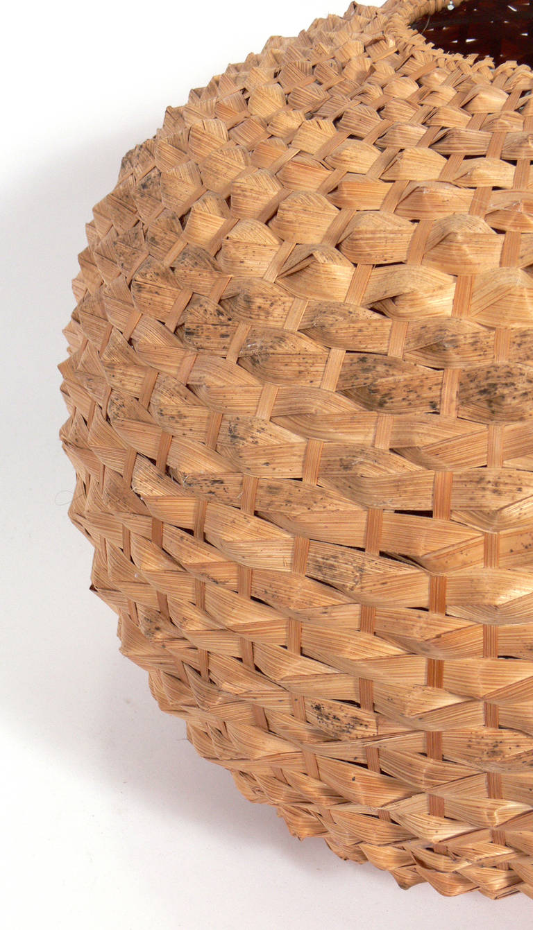 Pair of Japanese Woven Reed Pendant Lights at 1stDibs