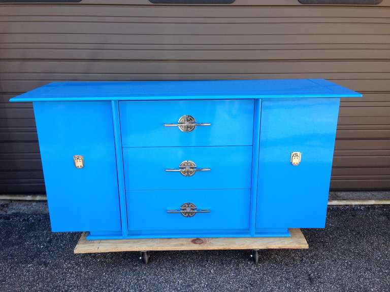 Beautiful Blue Dresser For Sale at 1stdibs