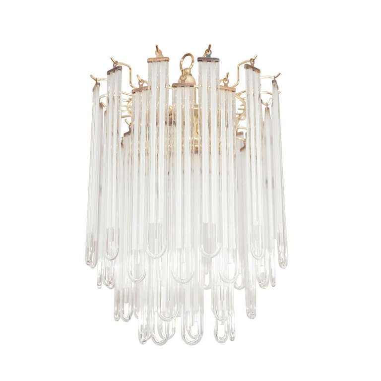 Pair of 1970's Glass Rod Pendant Lights at 1stdibs