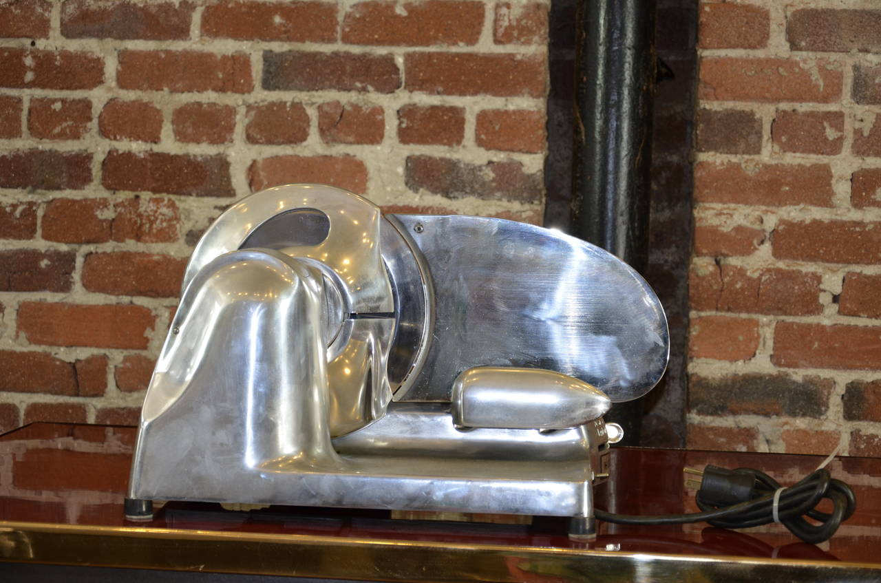 Hobart Model 410 Streamliner Slicer Polished Aluminum For Sale at