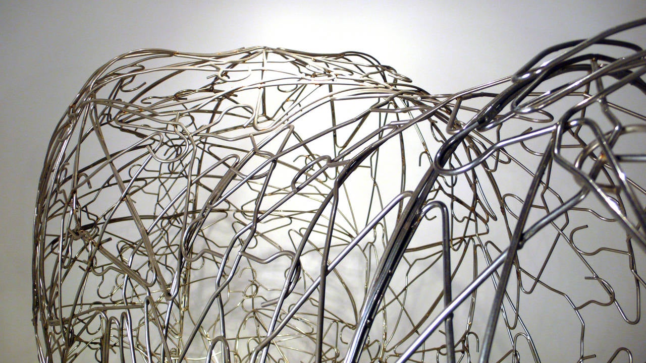 Wire Hanger Horse Sculpture 2006 Chromed For Sale at 1stdibs