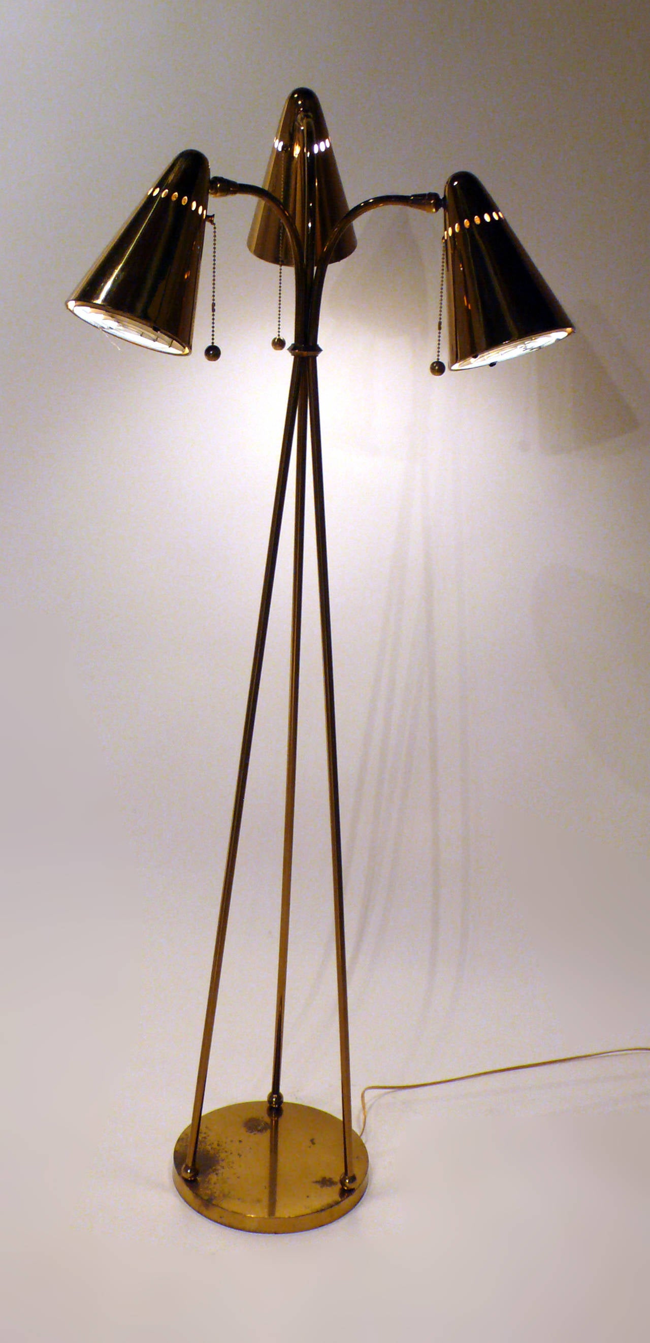 MidCentury Tripod Floor Lamp For Sale at 1stDibs
