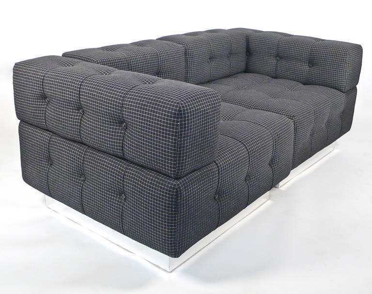 Gray Window Pane Harvey Probber Cube Sectional Sofa For Sale at 1stDibs
