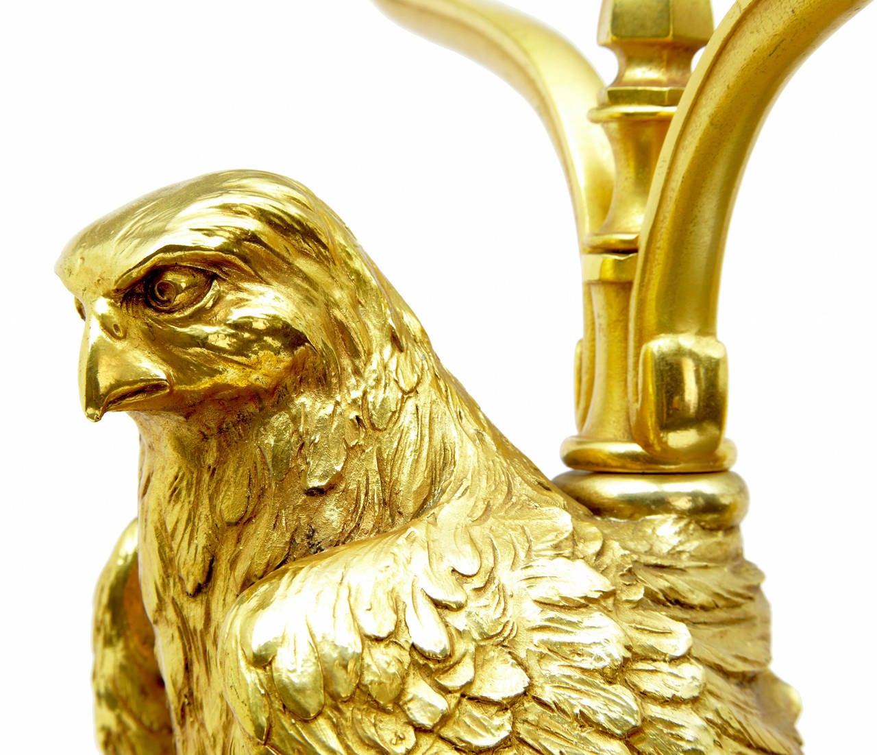 20th Century Designer Italian Gilt Eagle Glass Top Coffee Table at