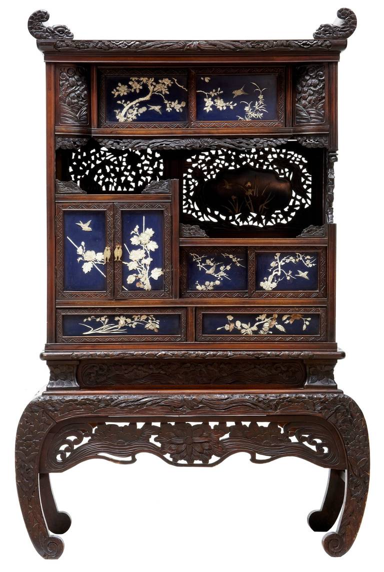19th Century Carved and Decorated Japanese Display on a Stand